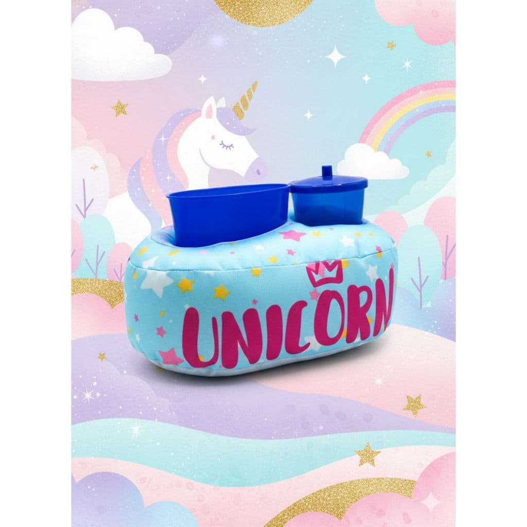 Porta Pipoca Almofada Personagens Infantil Com Pote Copo Canudo