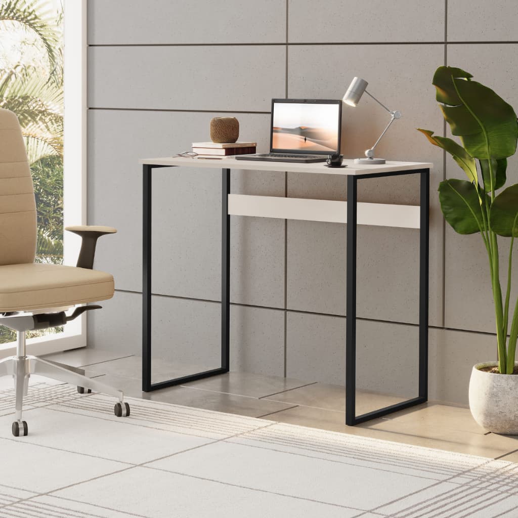 Escrivaninha De Aço Industrial Prática Com Tampo Em MDF Eco Resistente