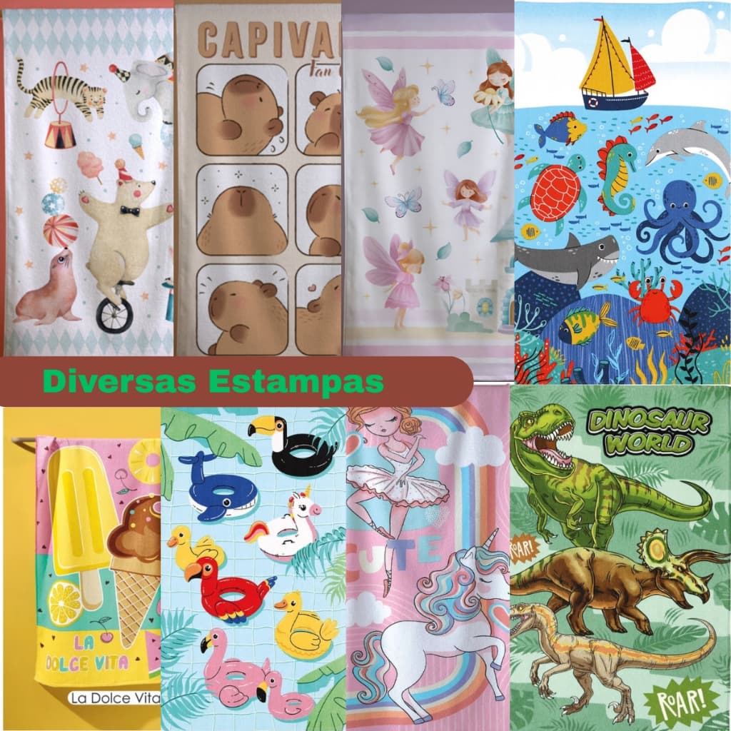 Toalha de Banho 70x115cm Felpuda Varias Estampas Dohler  Infantil 100% Algodão