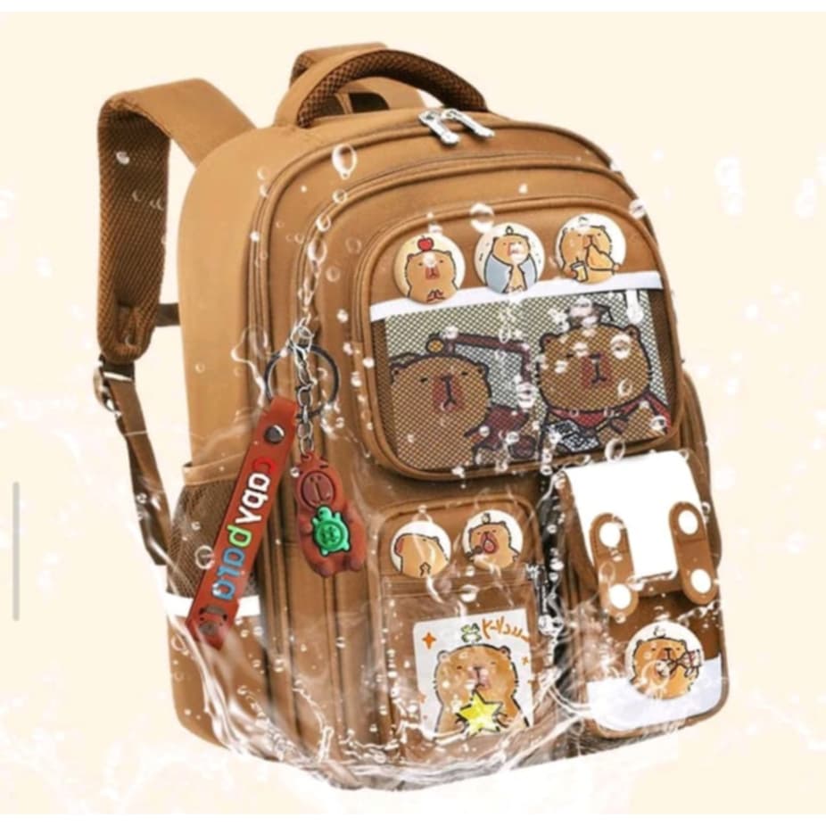 Mochila Escolar Reflexiva Capibara Faculdade Bolsa Reforçada