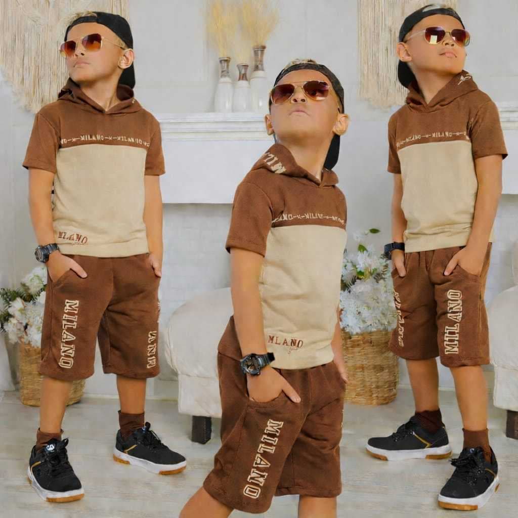 Conjunto Infantil Juvenil Menino Verão Lançamento Blusa Algodão Bermuda Moletinho
