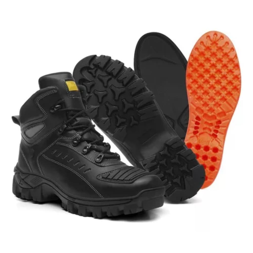 Bota Masculina Caterpillar Motoqueiro Motociclista Couro Legítimo Palmilha em Gel Promoção