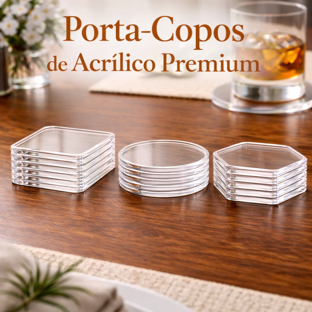Kit porta copos minimalista premium 9x9cm / taças copos garrafas