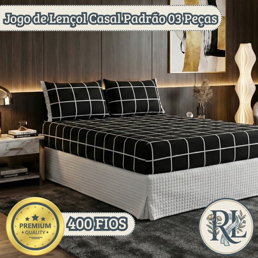 Jogo de Cama Casal 03 Peças Estampado