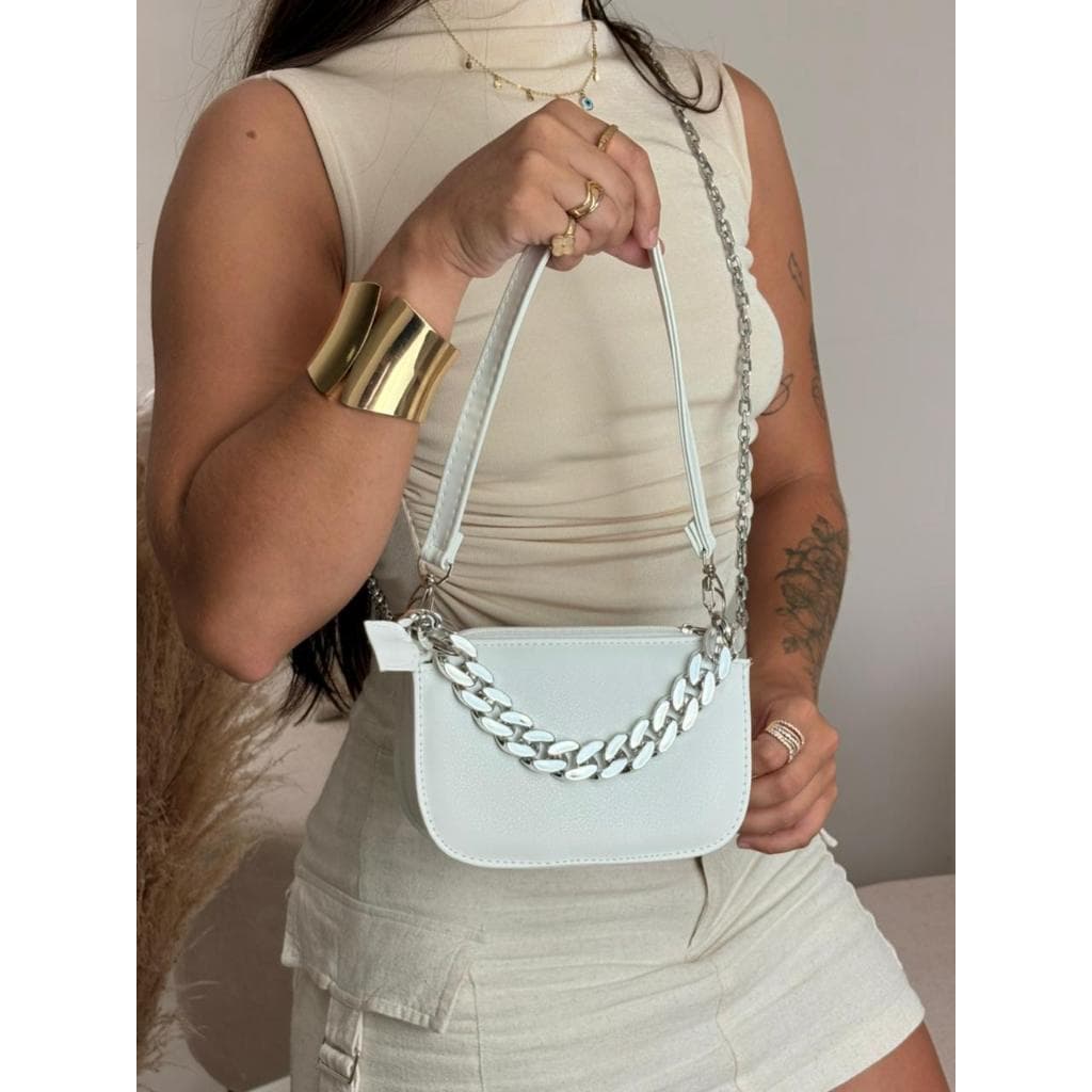 Bolsa feminina pequena baguete alça de ombro e alça transversal corrente luxo bolsa para festa balada eventos