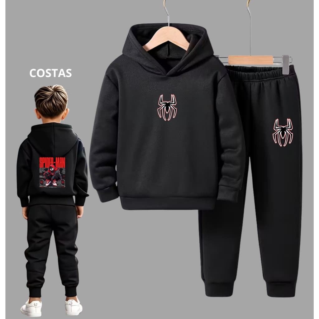 CONJUNTO MOLETOM ARANHA NOVO MENINO INFANTIL LANÇAMENTO  SWAG CASACO ABRIGO OFERTA PROMOÇÃO