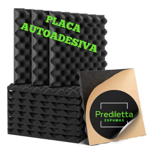 Espuma Acústica Kit C/ 02 Placas - 50x 50x 2cm - C.o Autoadesiva