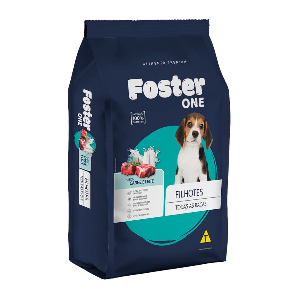 Ração Foster One Filhotes Todas As Raças Carne E Leite 20kg