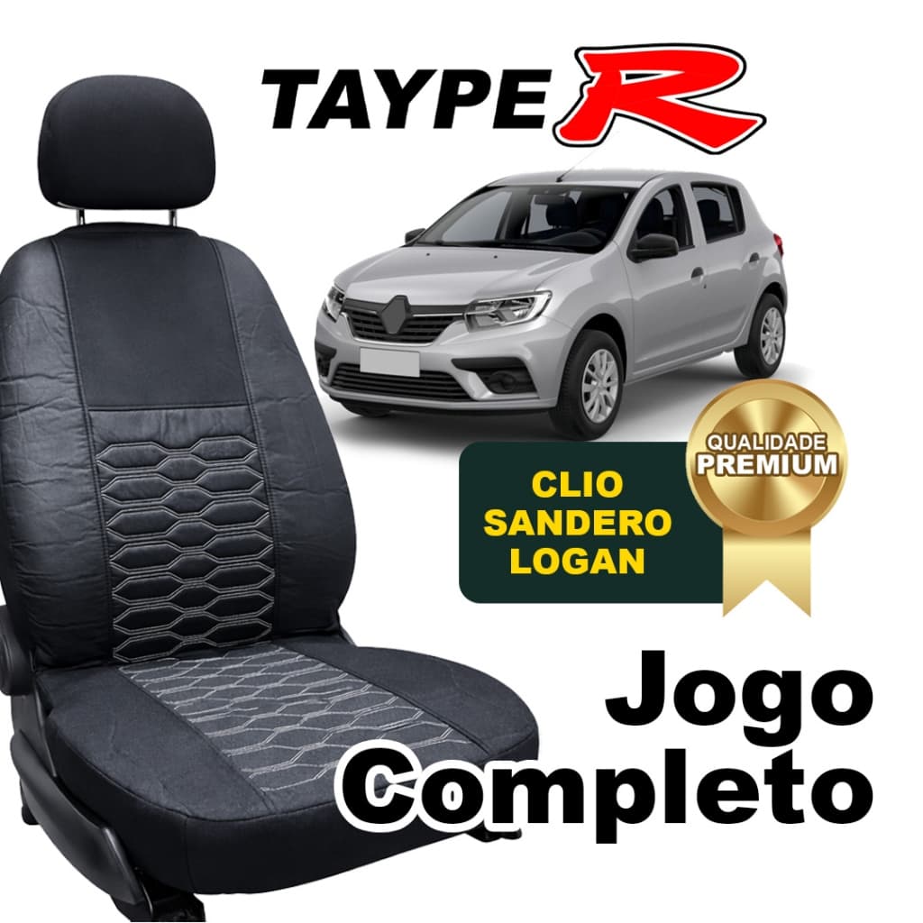 Capa para Banco Carro Clio Logan Nylon Texturizado Universal Jogo Completo Contra Sujeira e Desgaste