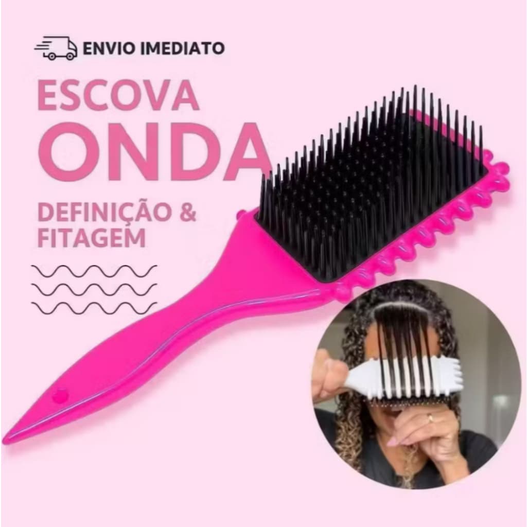 Escova de Cabelo com Cerdas de Javali Com Dentes para Reduzir a Pressão e Separação Cachos Perfeitos