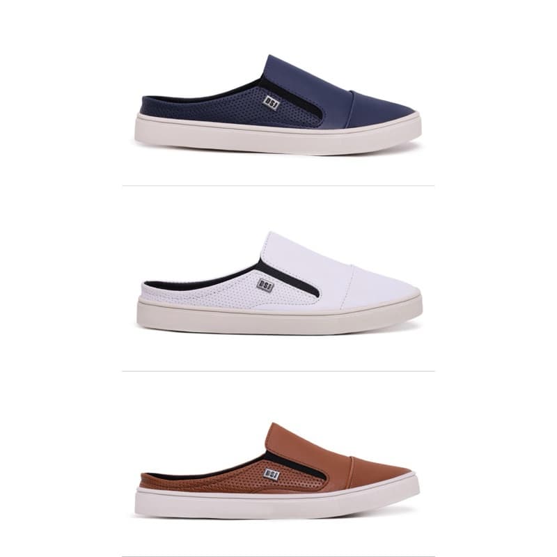 Kit 3 Sapatênis Mocassim Mule Slip On Masculino Confortável Dia Dia Leve