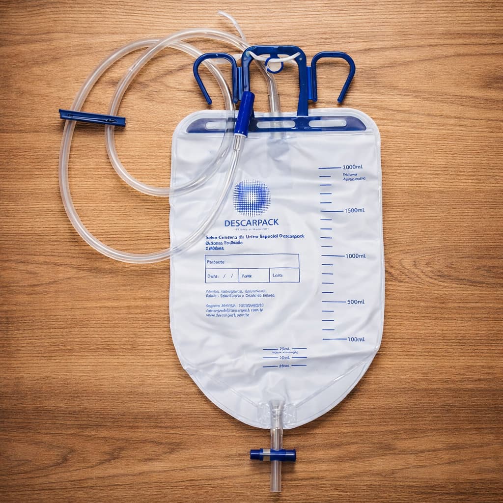 Kit c/ 10 Bolsas Coletora de Urina Sistema Fechado 2000ml - Descarpack