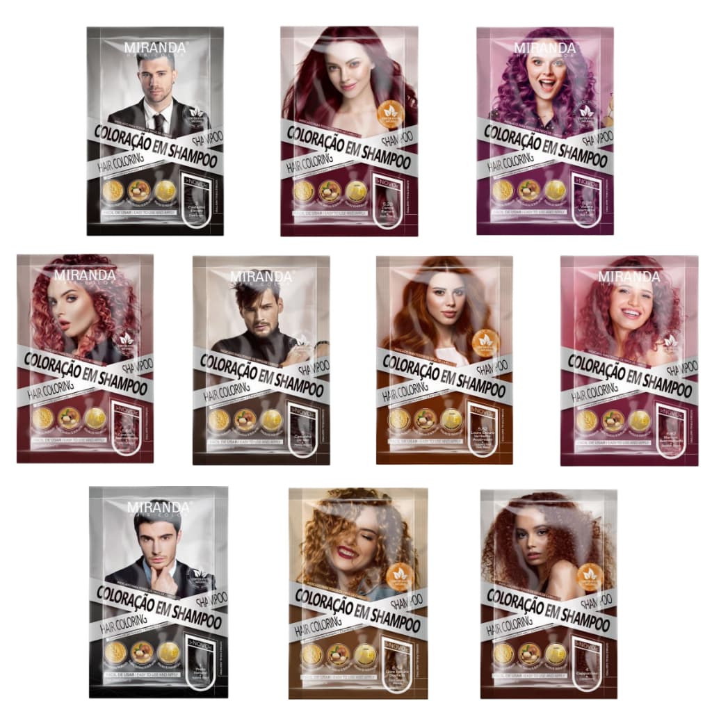 Coloração em Shampoo | 10 Cores, Resultados Rápidos, Hidratante e Prático de Aplicar