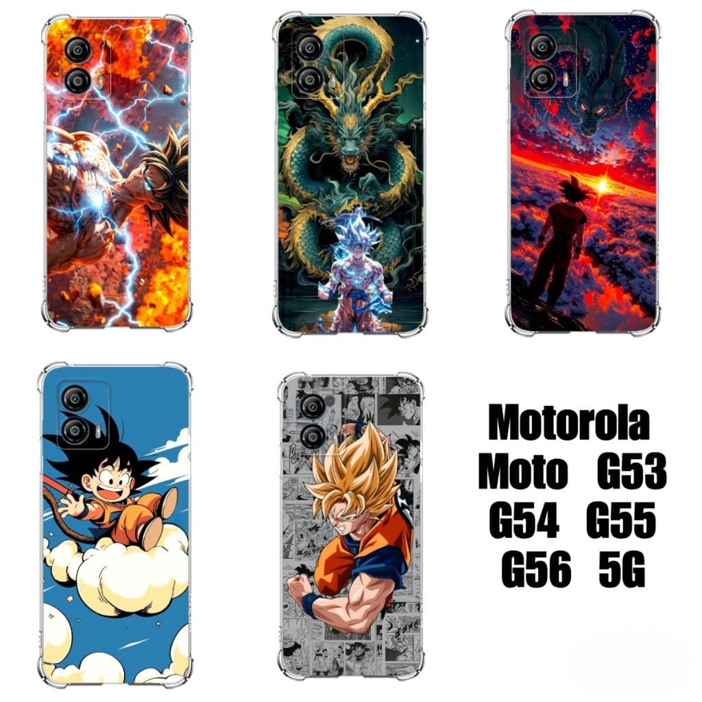 Capinhas TPU Capas de Celular Motorola Moto G53 G54 G55 G56 5G Anime Dragon Ball DBZ Goku Vegeta