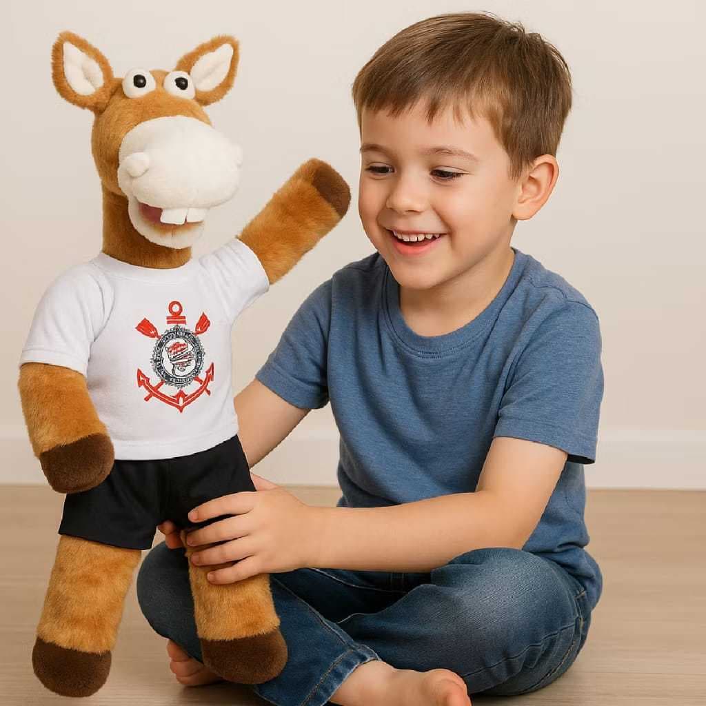 Boneco De Pelucia Timão da Fiel cavalinho Simbolo mede 35 cm compre aqui barato