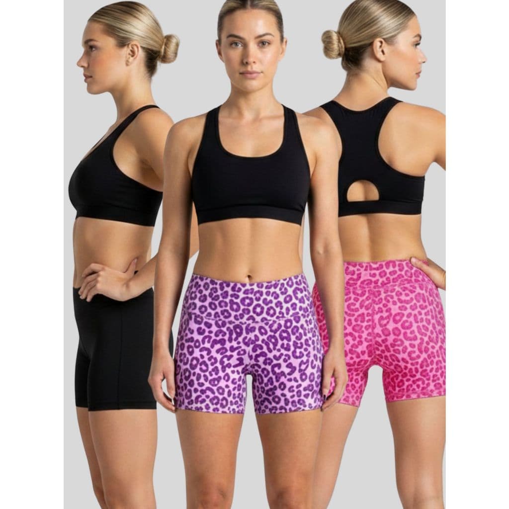 Kit 3 Shorts Femininos Esportivos com Bolso Cintura Alta Running Levanta Bumbum Modelador para Corrida