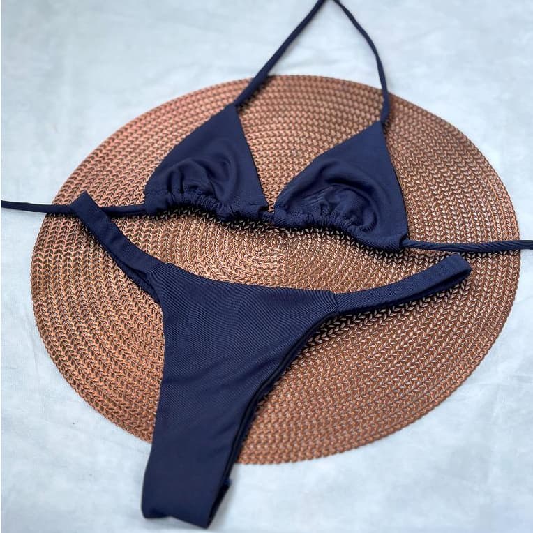 Biquíni Cortininha Ajustavél Marquinha de Fita Verão Praia Bronzeamento Suplex Forrado