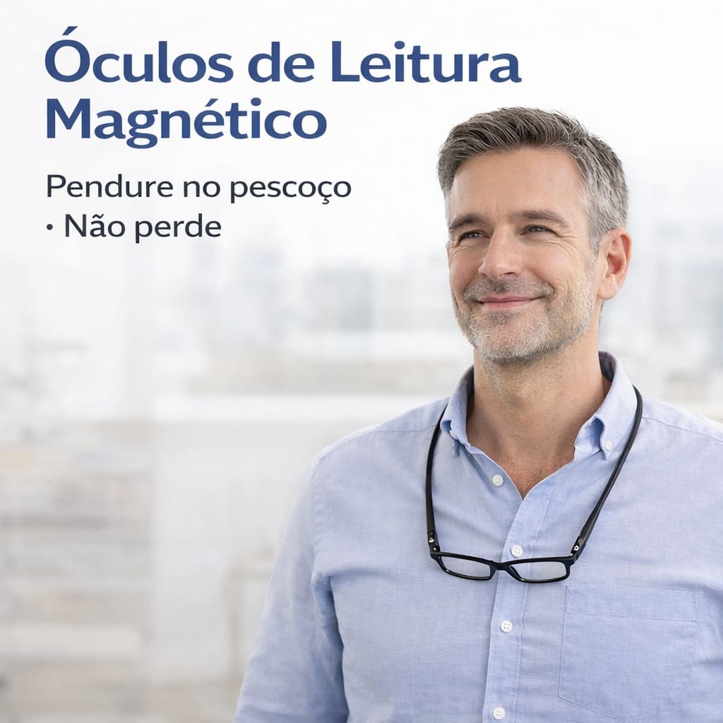 Óculos de Leitura Magnético para Pescoço | +1.50 a +3.00 · Não Perde · Prático
