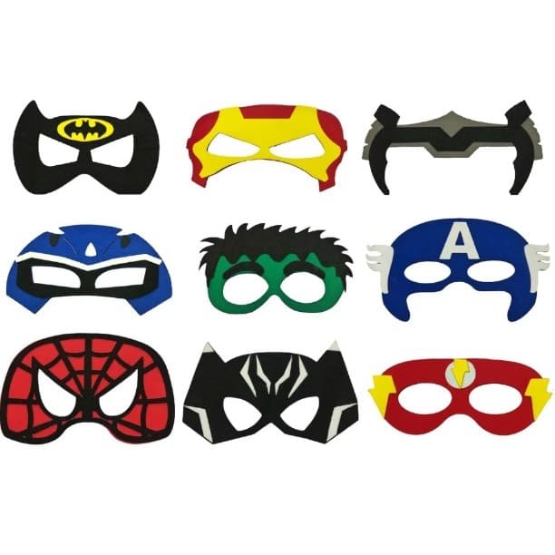 Máscara Super Heroi Masculina para criança Fantasia Carnaval Festas Infantis e Eventos