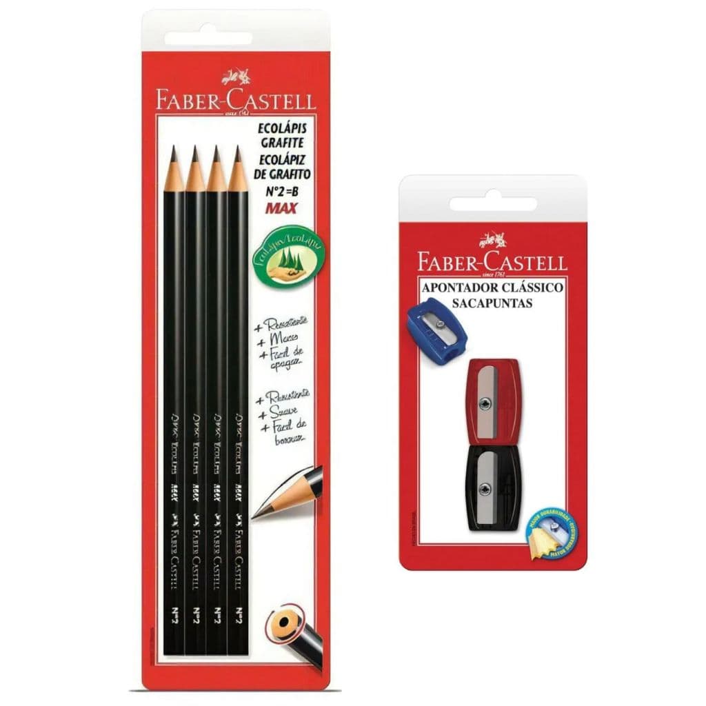 Lápis Preto Eco + Apontador Faber Castell