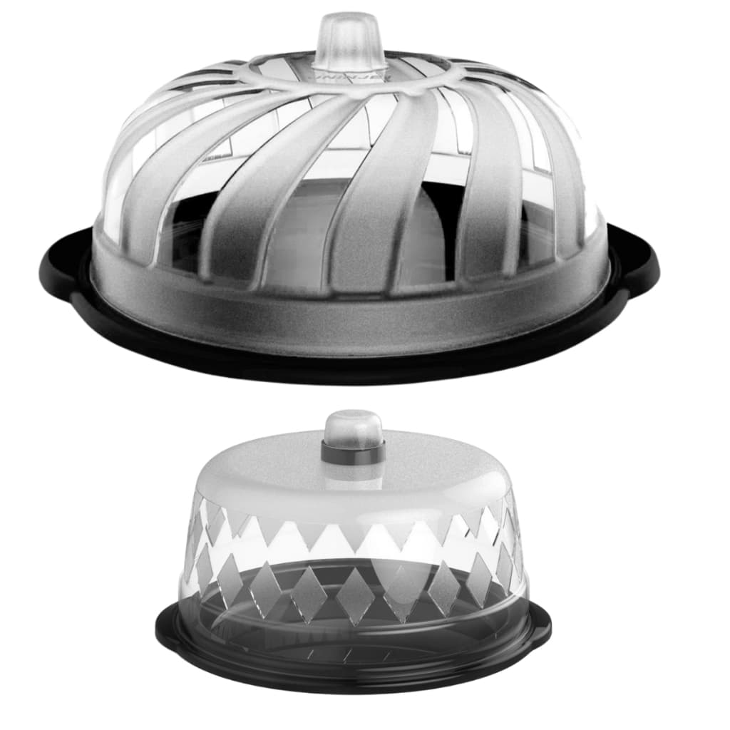 Kit Boleira + Queijeira C/ Tampa Transparente Prático Resistente Gourmet - Várias Cores