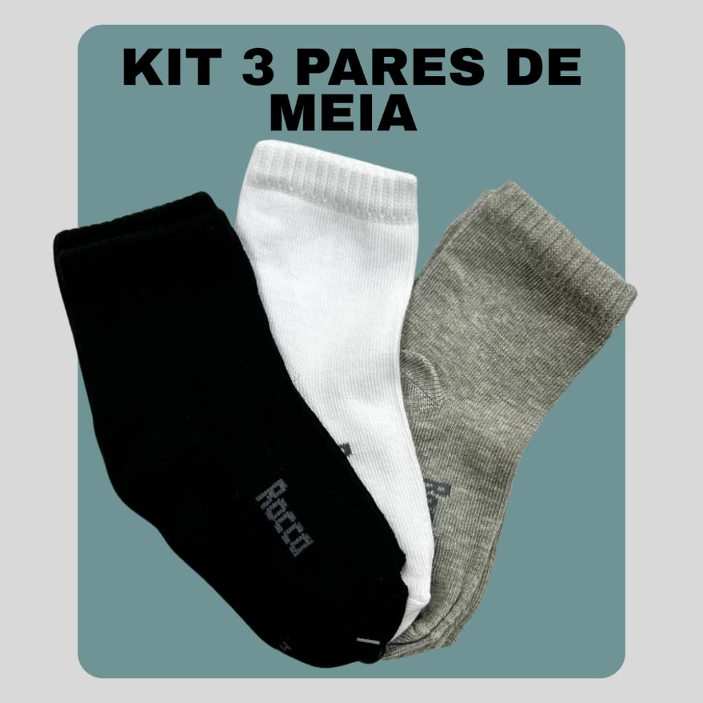 Pares De Meias Bebê Cano Médio 78% Algodão Kit Econômico 8721-K-C2