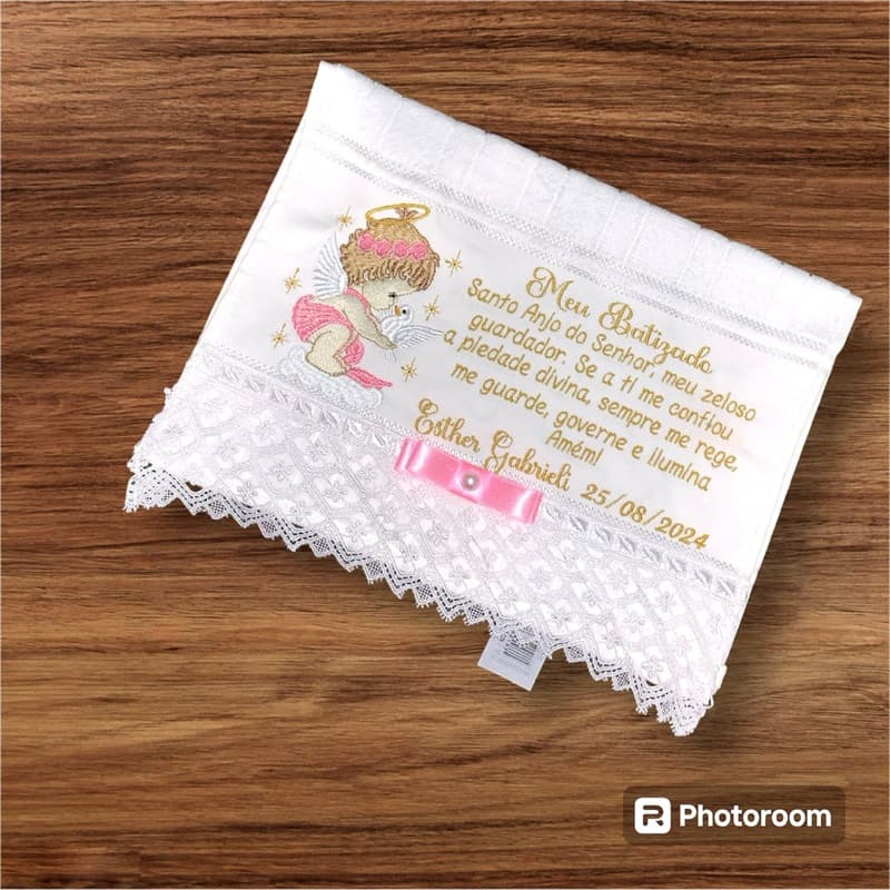 toalha batizado personalizada