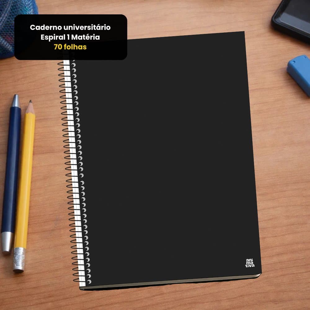 Caderno Universitário 1 Matéria 70 Folhas Capa Resistente