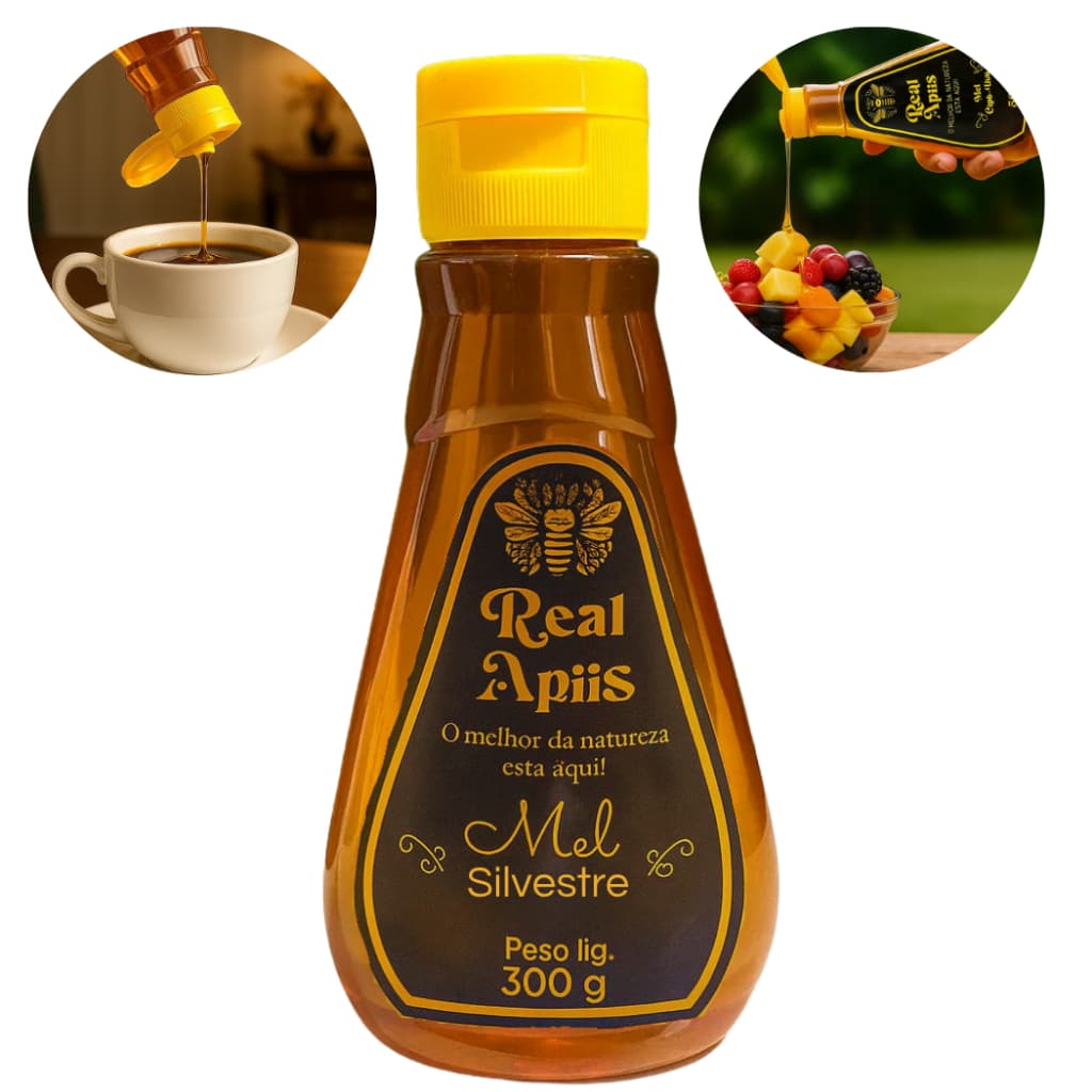 Mel de Abelhas Puro 100% Natural Silvestre 300g Direto Do Produtor Sem Conservantes