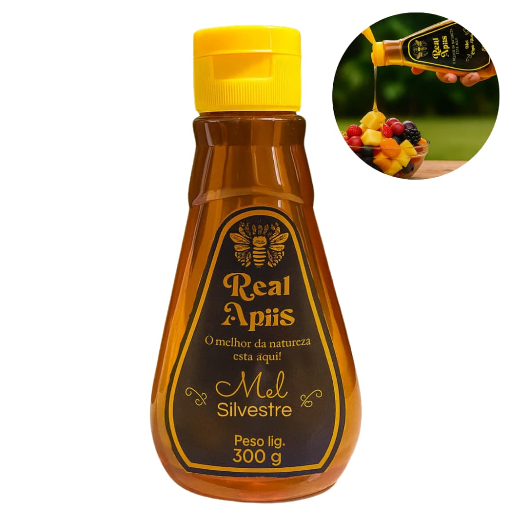 Mel Cru Natural Abelha Europa 300g Sem Misturas e Conservantes Direto do Produtor Qualidade Premium