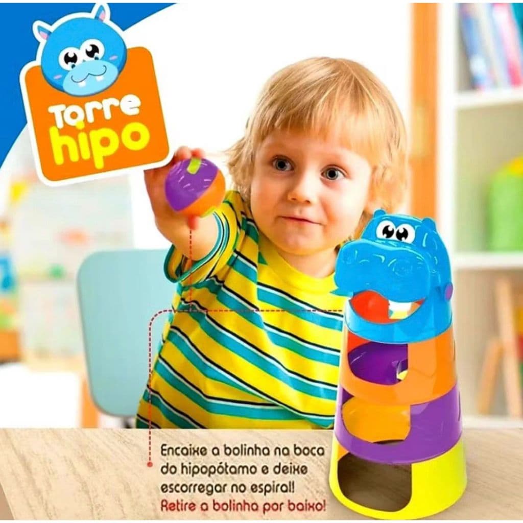 Brinquedo Didatico Torre Hipo Educativa Hipopótamo Infantil
