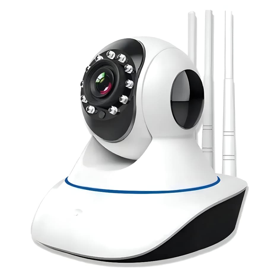 Câmera IP Robô 3 Antenas Wifi Visão Noturna Full HD 360º Babá Eletrônica Robo Sem Fio Bivolt Casa