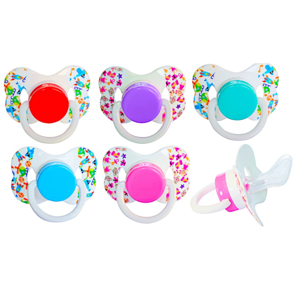 Kit Pacote Chupeta Decorada desenho Silicone com Bico Anatômico para Bebê Mamita Chupetas