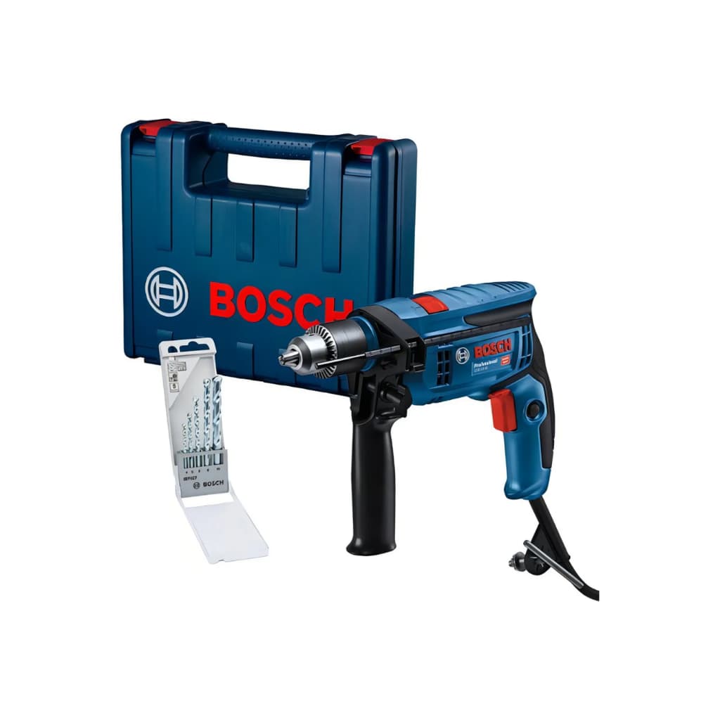 Furadeira De Impacto Gsb13re Bosch 1/2 750w Com Maleta E 5 Brocas