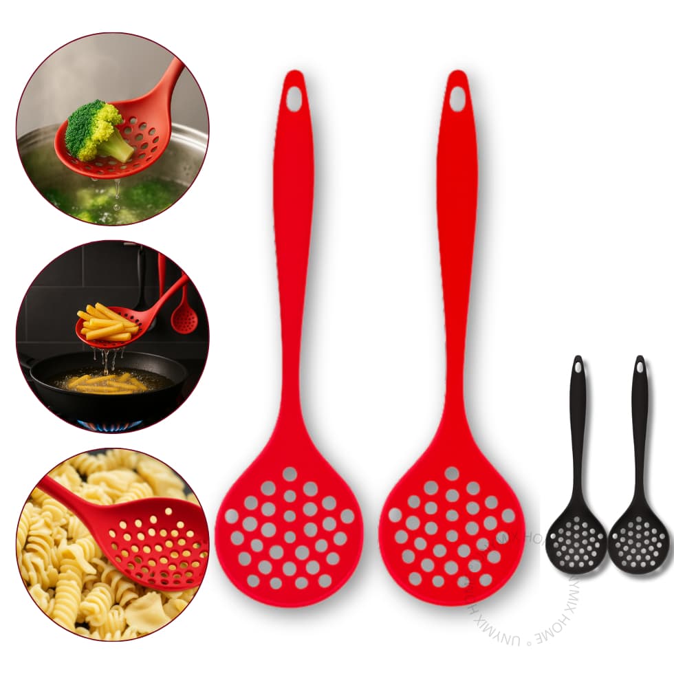 Escumadeira Silicone Premium 28cm - Utensílios de Cozinha