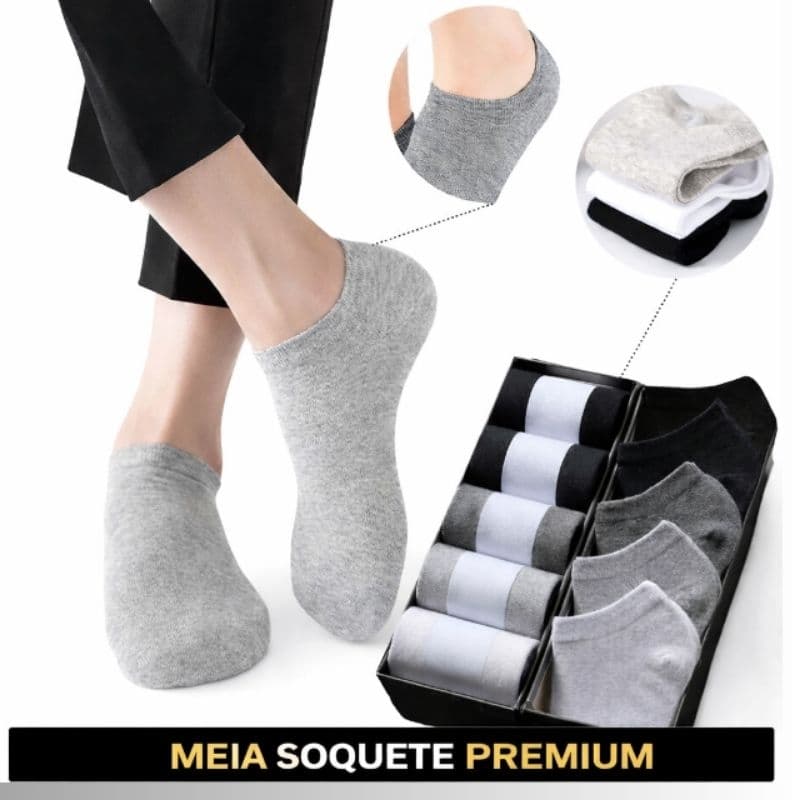 Kit 12 Pares Meia Masculina Soquete Premium Tamanho 36 ao 44
