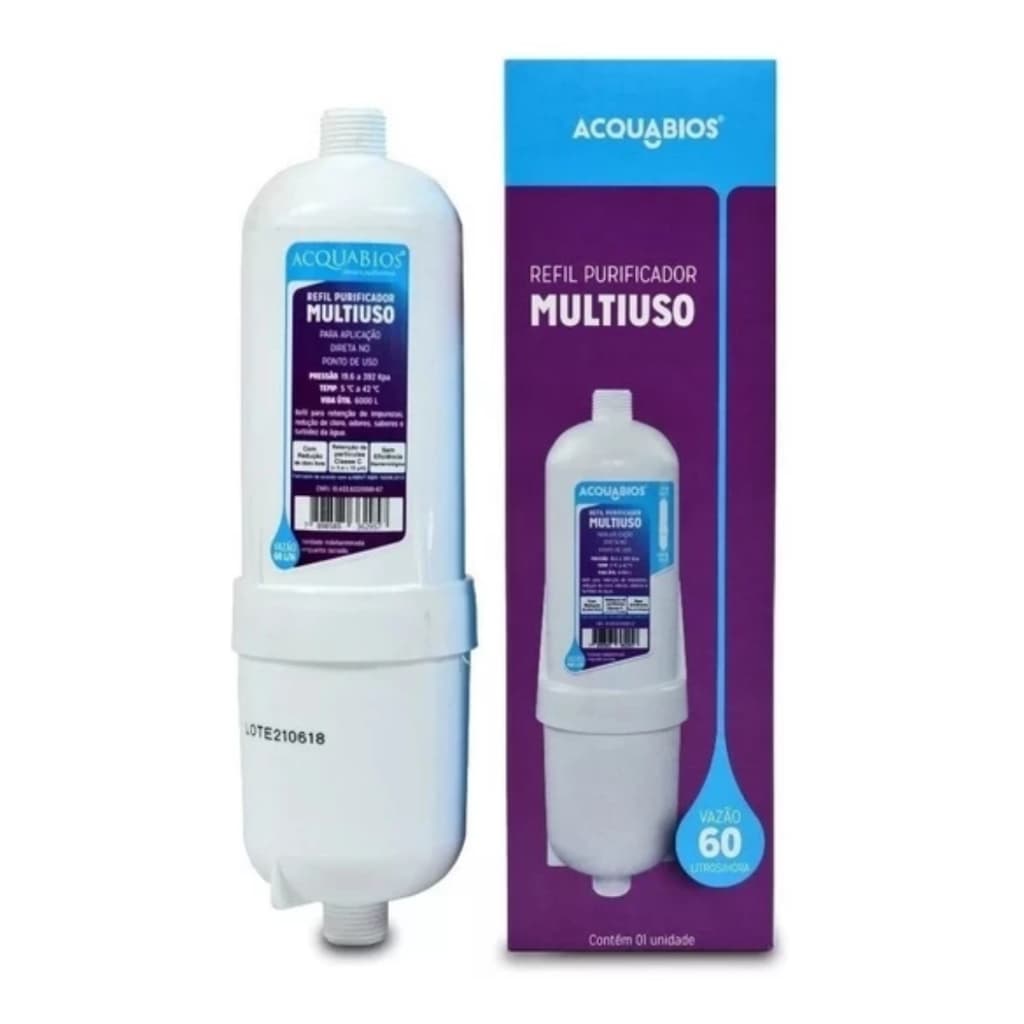 Refil Filtro Purificador Multiuso Para Bebedouro Industrial Alta Filtragem Acquabios