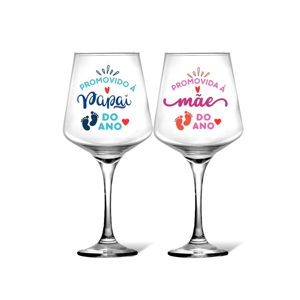 2 Taças Vinho  Promovida Mãe/Pai Do Ano Surpresa Gravidez Presente