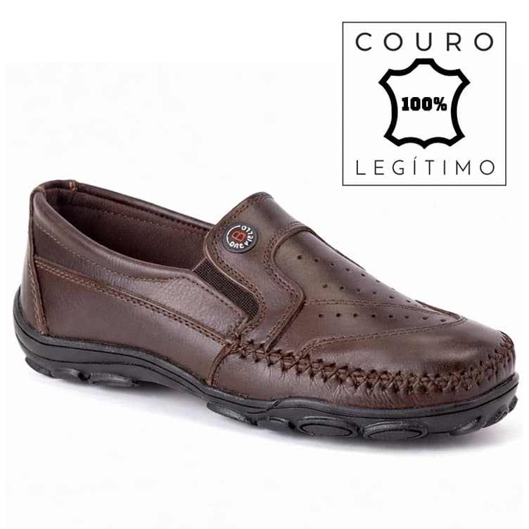 Mocassim Sapatilha Masculina em Couro Legitimo Docksider