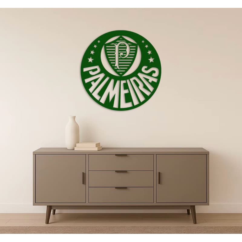 Escudo em mdf 3 mm revrstido verde 50 cm