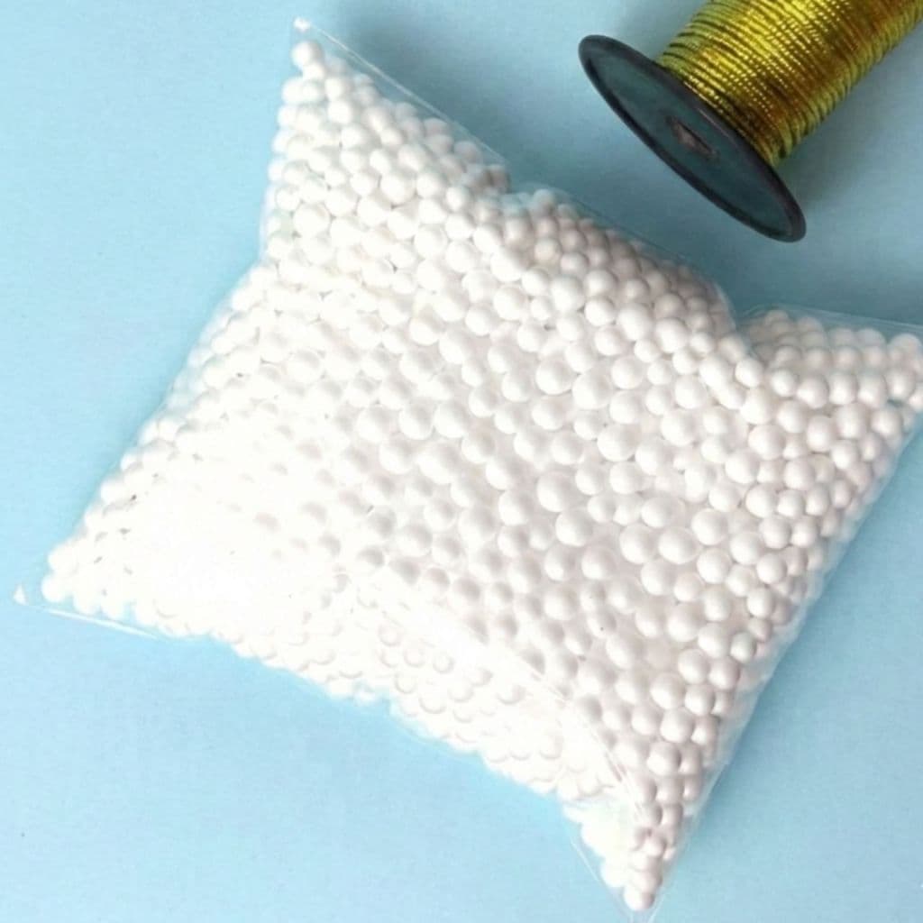 Pérolas Decorativas de Isopor Mini para Artesanato e Enchimento de Esferas Acrílicas