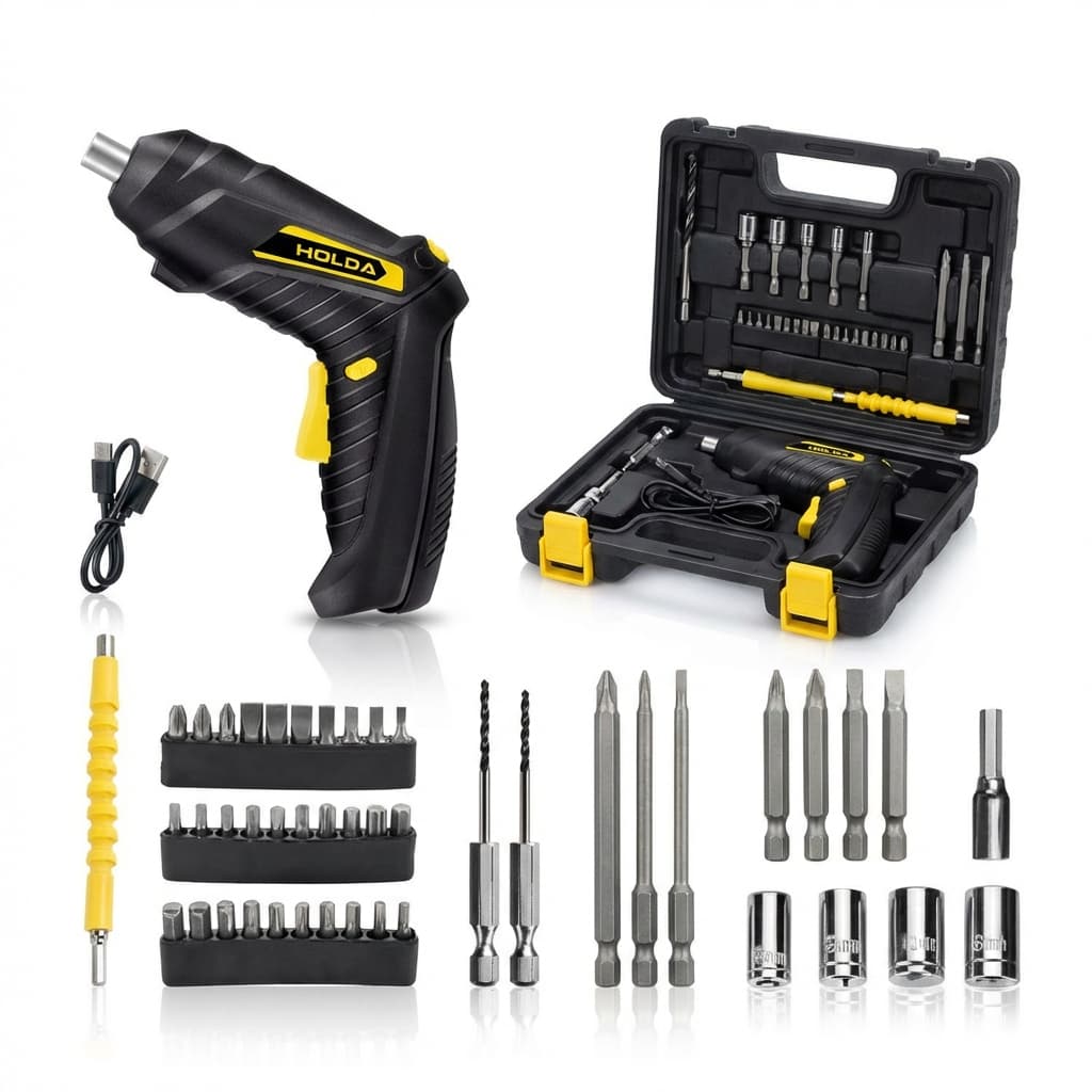 Kit Ferramentas Chave Elétrica 3.6V 47 Peças Wassay com Bits para Casa Escritório Oficina