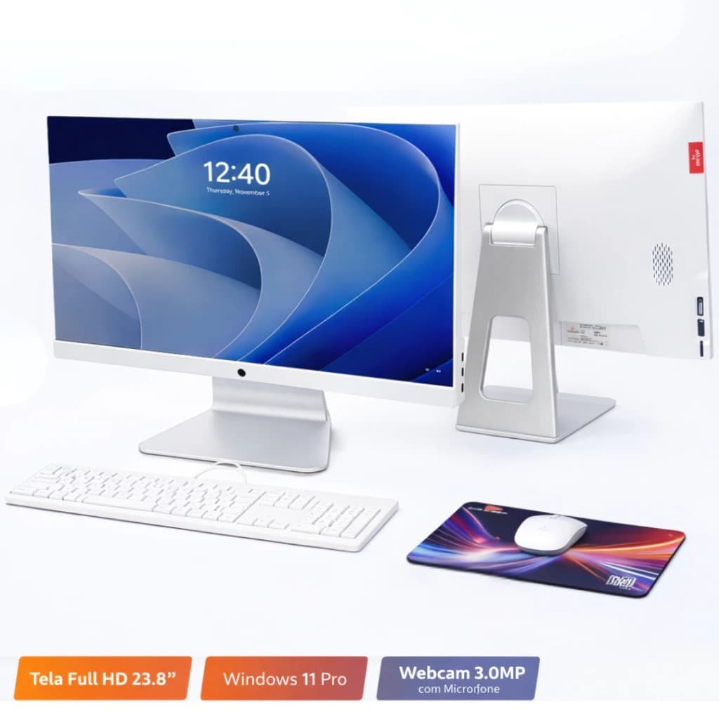 Computador All In One 23.8" i7 6ª Geração 16GB DDR3 SSD 128GB HD 500GB Tela Full HD Webcam USB HDMI