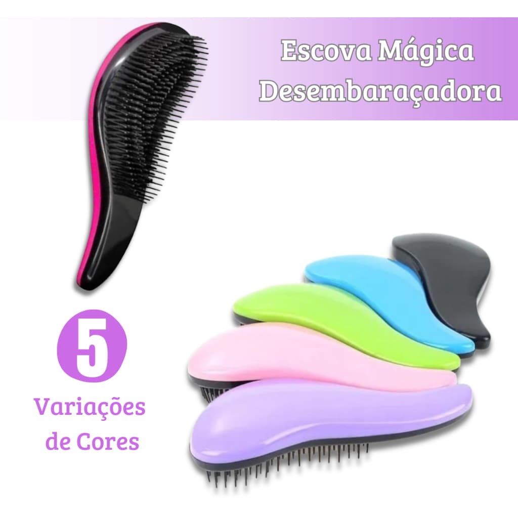 Escova Magica Para Cabelos Desembaraça Anti Frizz