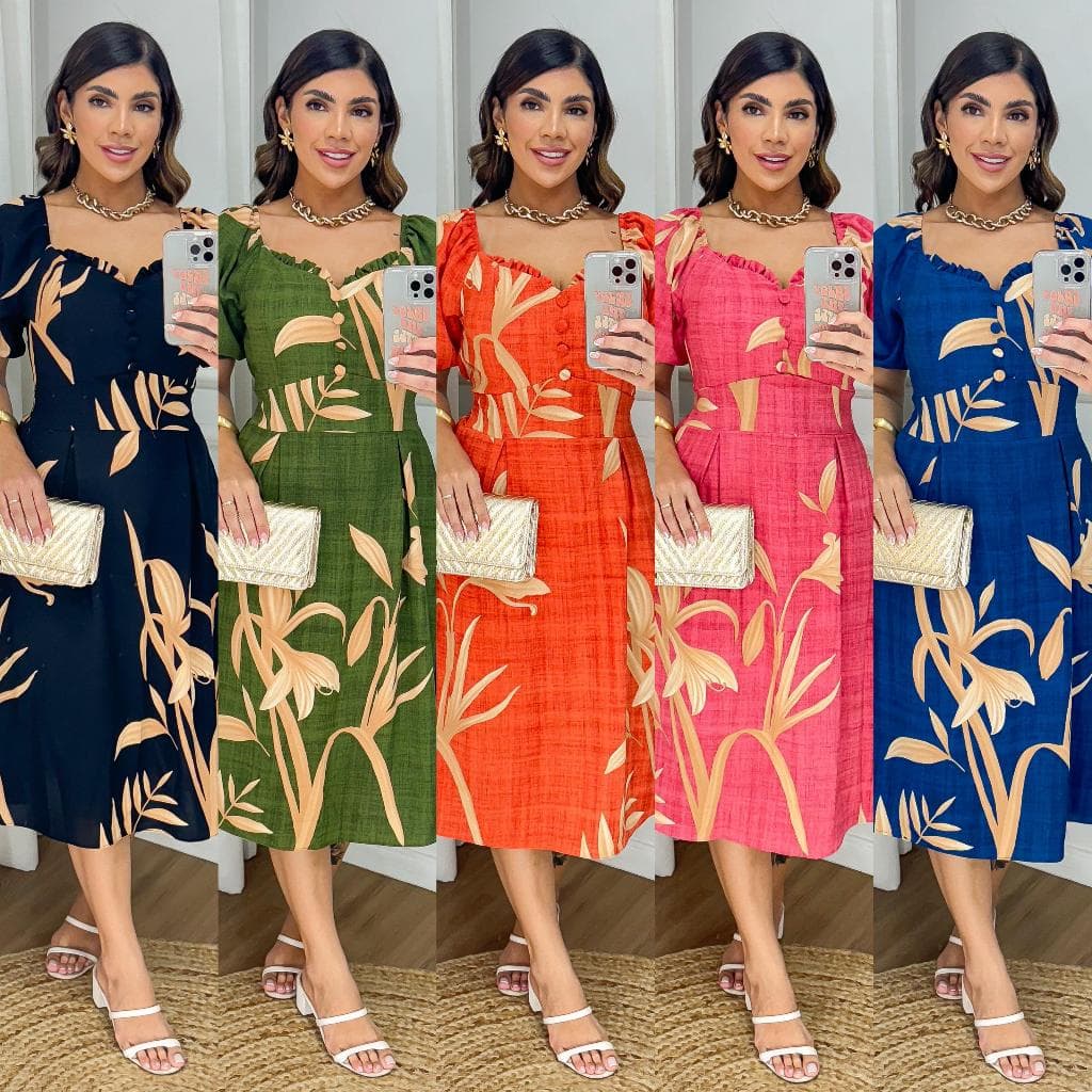 VESTIDO MIDI COM BOJO