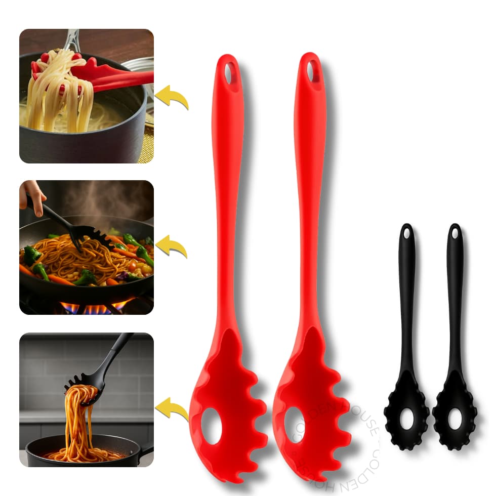 Pegador Macarrão Massas 28Cm Silicone Premium
