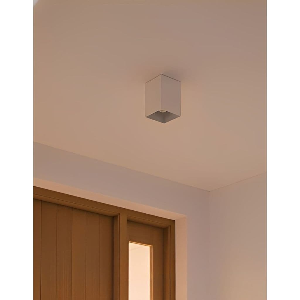 Kit 2 Luminária Spot Sobrepor Quadrado Mr16 Gu10 Policarbonato Não Amarela Teto  Sala Cozinha Bivolt