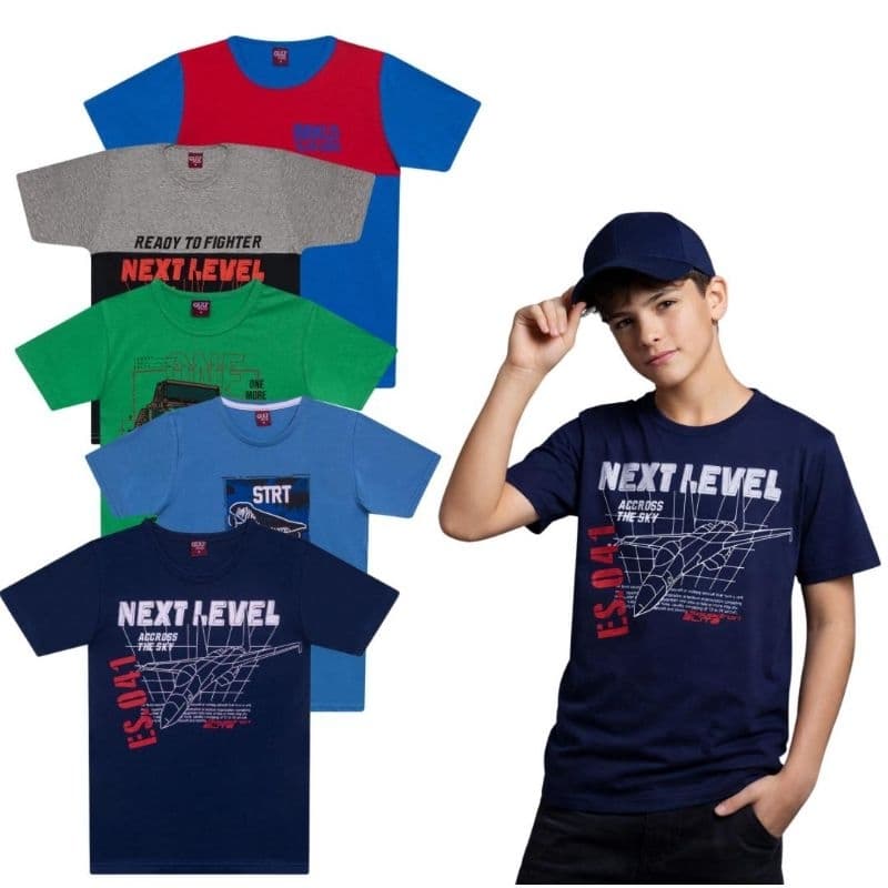 5 Camisetas Menino Juvenil - Roupa de Verão Menino Confortável