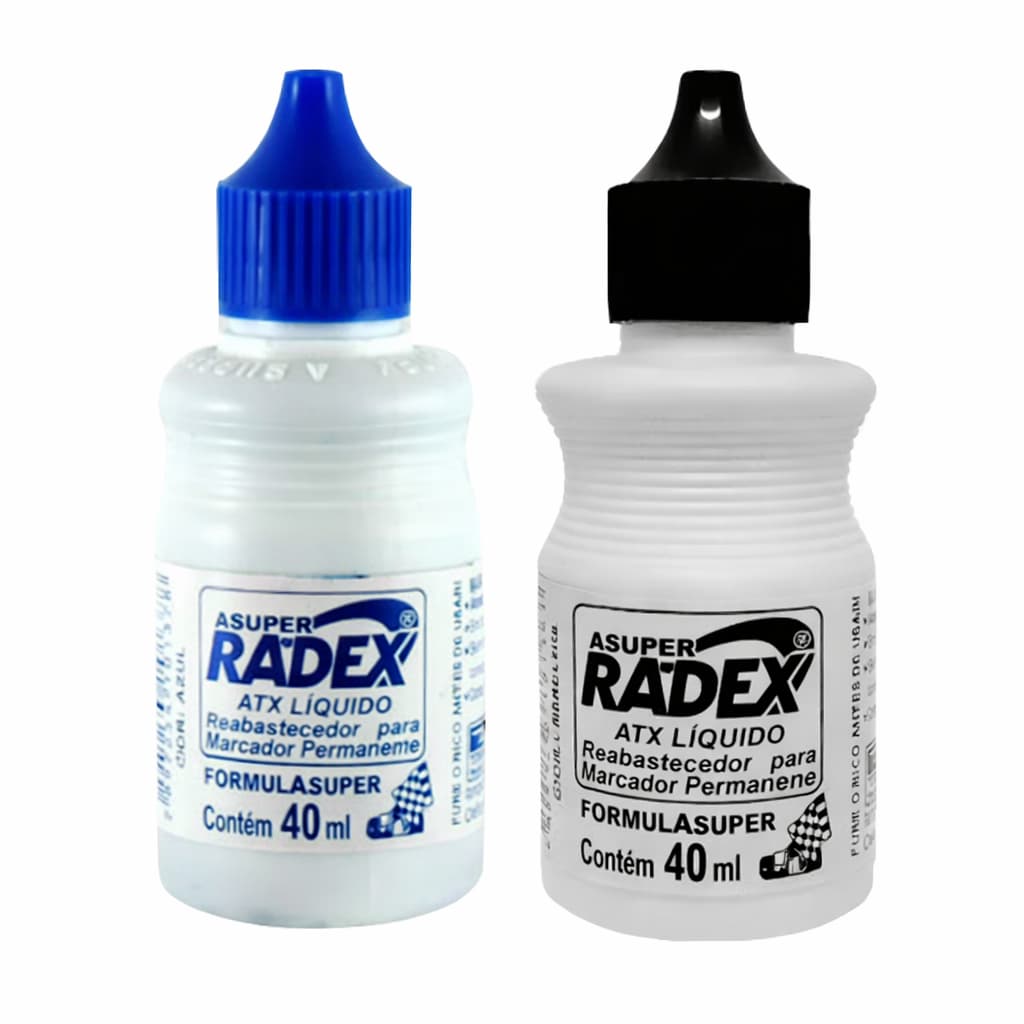 Reabastecedor Para Pincel Permanente Radex Azul/Preto - 40ml