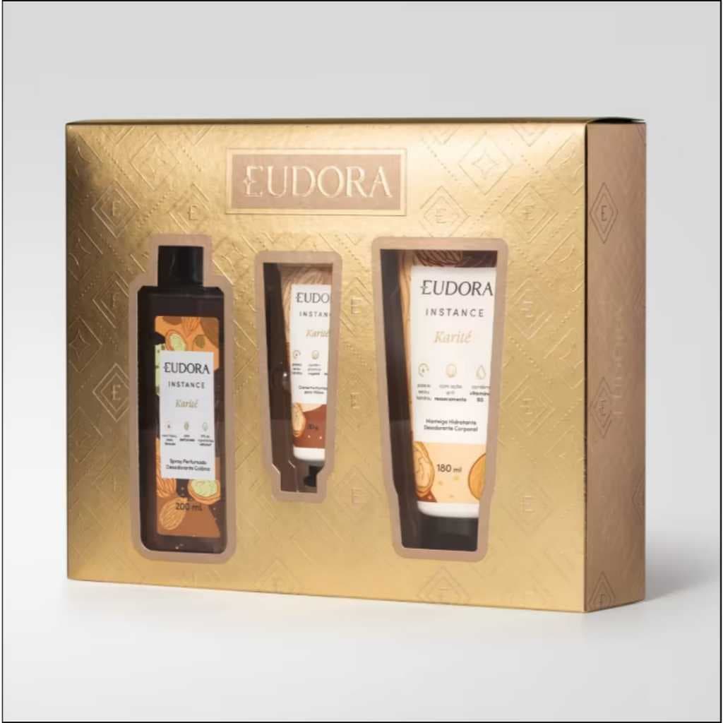 Kit Presente Instance Karité (spray perfumado 200ml+hidr. mãos 30g+hidr. corporal 180ml)